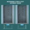 Fold Frameless Shower Door With Tempered Glass - Matte Black - Image 7