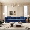 3 In 1 Pull Out Sofa Bed, King Size Sofa Bed, 3 Seater Sofa With Movable Ottoman, Tufted Design, Suitable For Living Rooms - Blue - Image 6