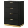 4 Drawer Bedroom Chest With Furniture - Black / Gold - Image 5
