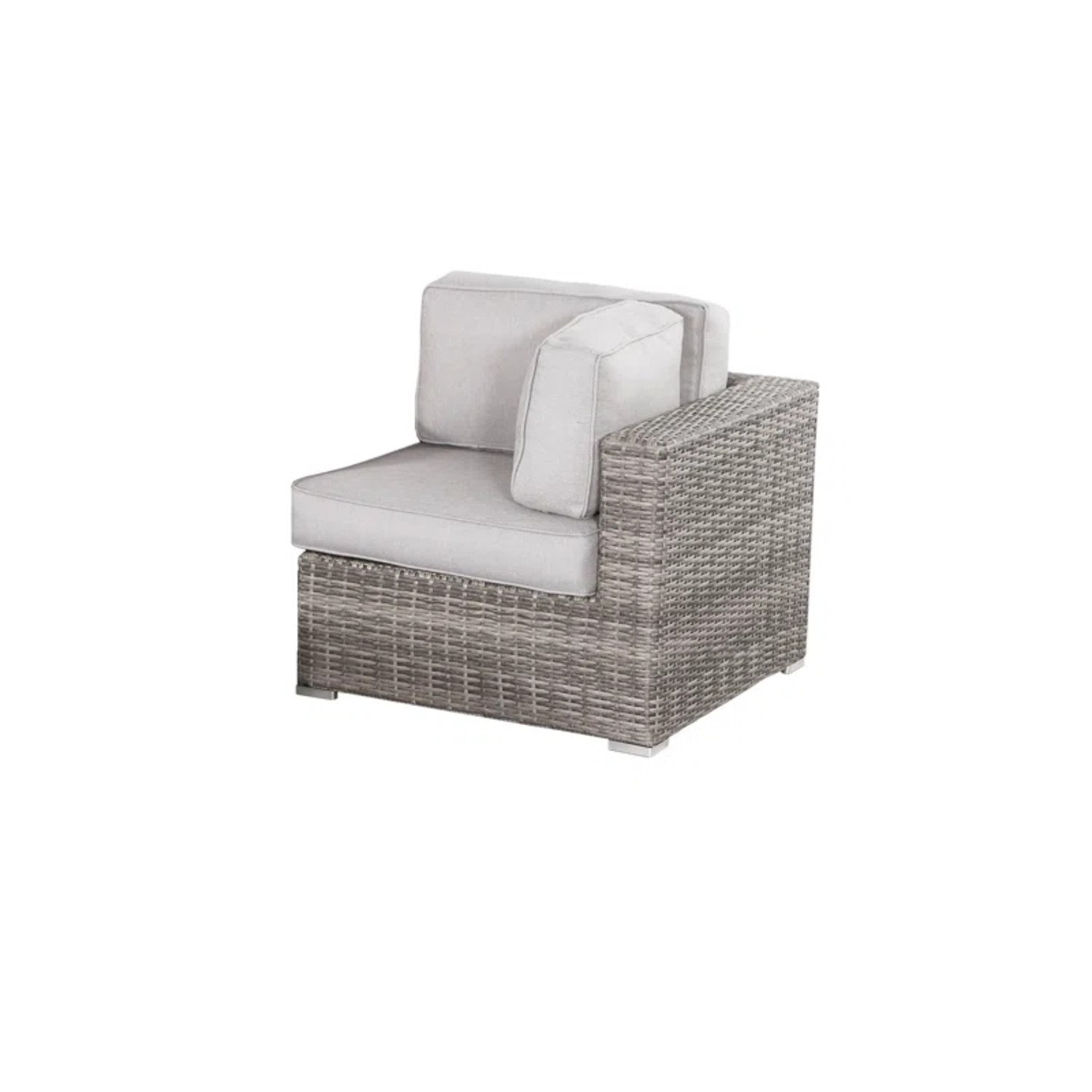 6 Piece Rattan Wicker Patio Set With Cushions, All Weather - Gray Mix - Image 8