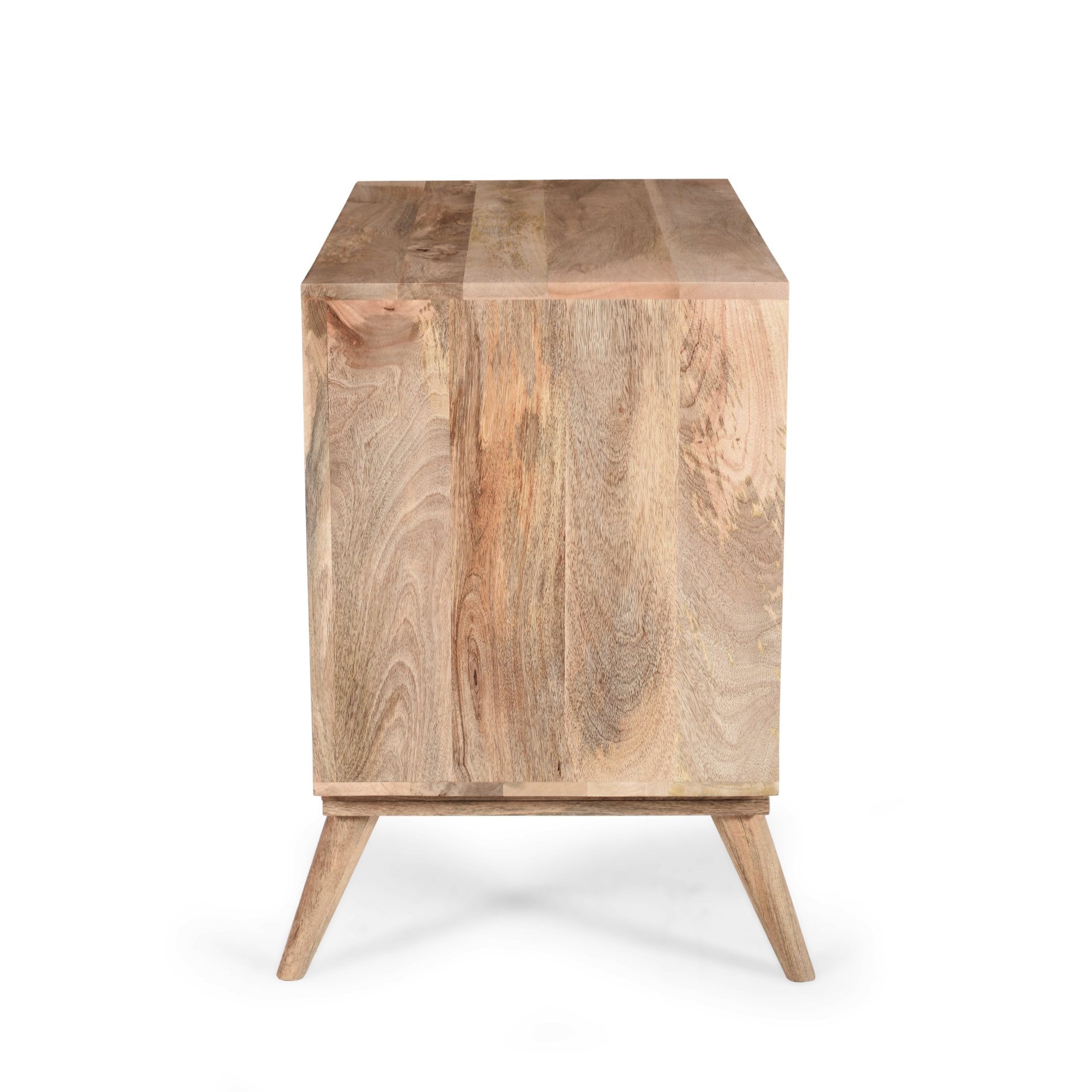 Stylish Style 2 Drawer 2 Door Cabinet, Mango Wood - Natural - Image 8