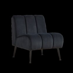 Upholstered Armless Chair For Living Room, Bedroom, Office - Black