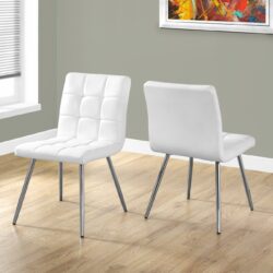 Dining Chair, Side, Upholstered For Dining Room, Comfortable Seating (Set of 2) - White