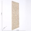Floral Hand Carved Mandala Rectangle Wall Decor With Mirror - Antique Brown / White - Image 3
