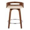 Cassis - Mid-Century Modern Fixed Height Counter Stool With Swivel (Set of 2) - Beige / Walnut - Image 5
