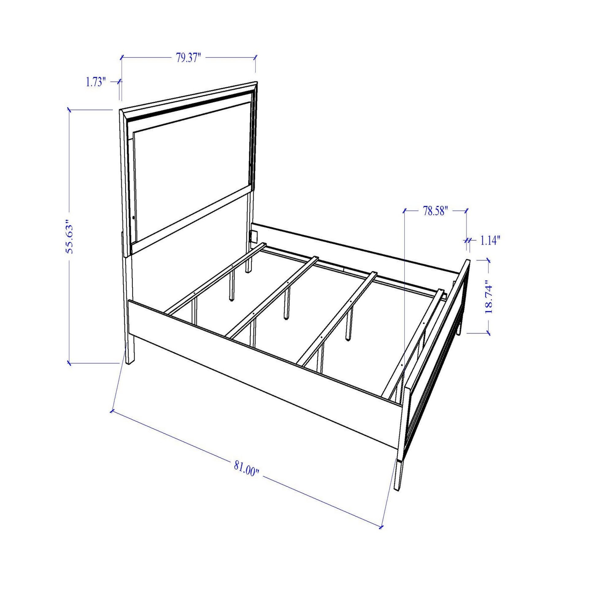 Almera - King Bed Glitter - White - Image 3