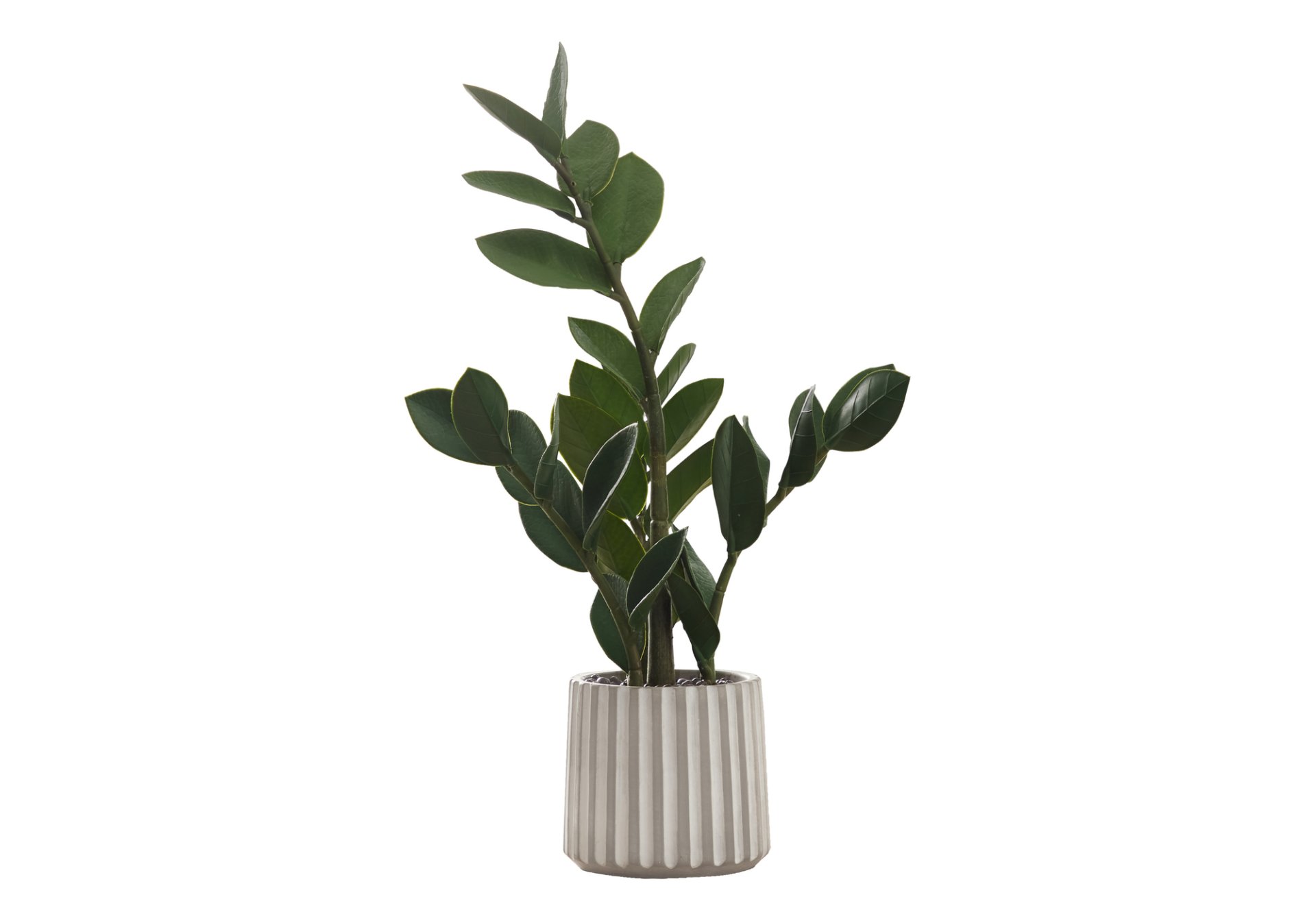 20" Tall, Artificial Plant, Zz, Indoor, Faux, Fake, Table, Greenery, Potted, Real Touch, Decorative - Green / Gray - Image 2