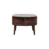 Oval Coffee Table With 1 Drawer - Chestnut - Image 5