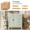 30" Bathroom Vanity With Sink, Soft Close Doors, Deep & Standard Drawer, & - Green - Image 9