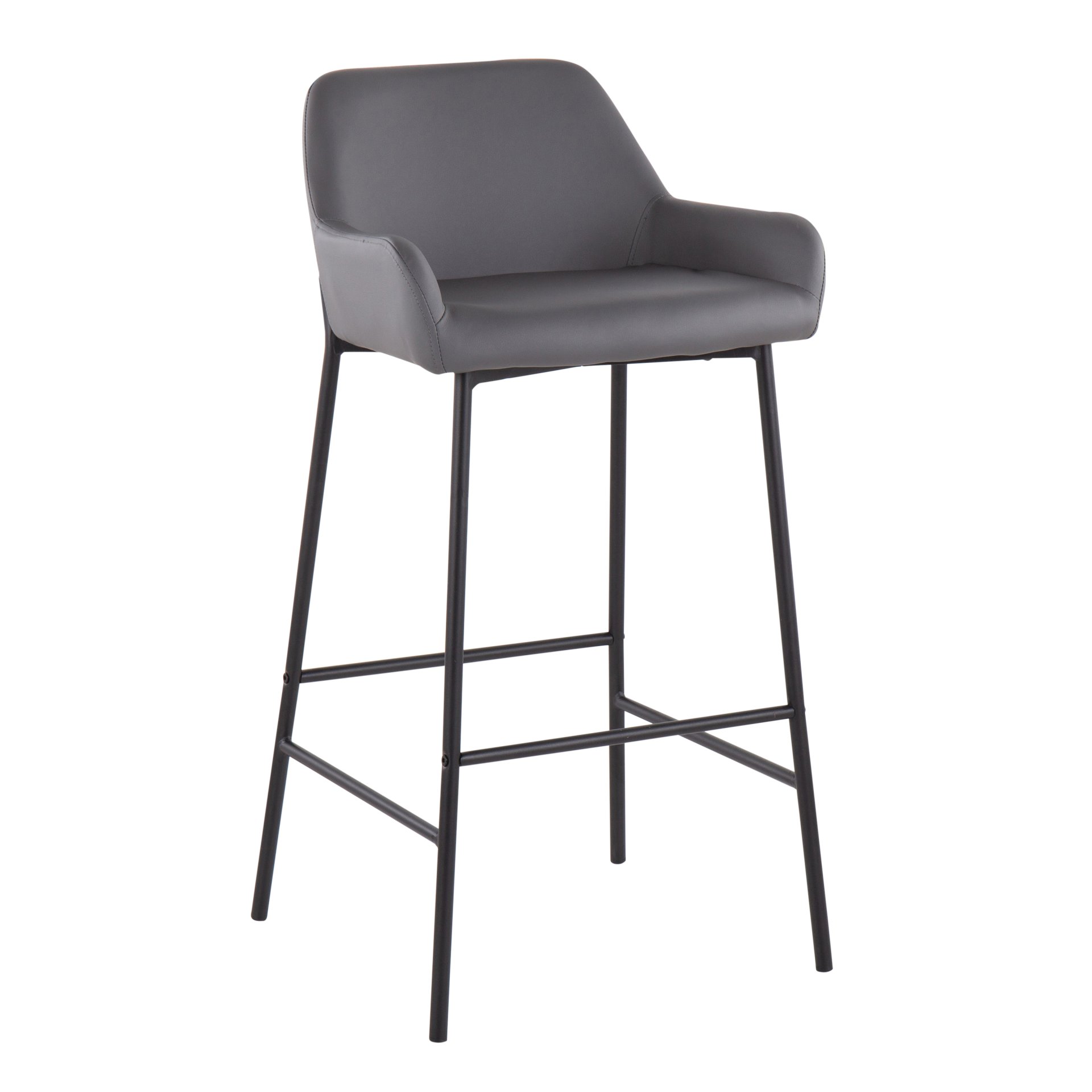 Daniella - Industrial Fixed Height Bar Stool (Set of 2) - Black / Gray - Image 2