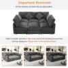 Modular U Shaped Sectional Sofa With USB Ports - Black - Image 8