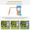 Outdoor Swing Set 3 In 1 Children's Playset With Slide, Swings, And Climber For Garden, Backyard, Playground - Blue - Image 9