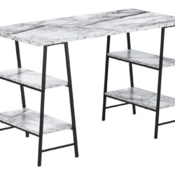 Computer Desk For Home Office, Laptop, Storage Shelves, Contemporary Versatile Placement - White