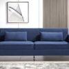 Aesthetic Sofas For Living Room, 3 Seater Couch With Classic Modern Appeal And Luxurious Soft Comfort, Easy To Maintain - Blue - Image 9