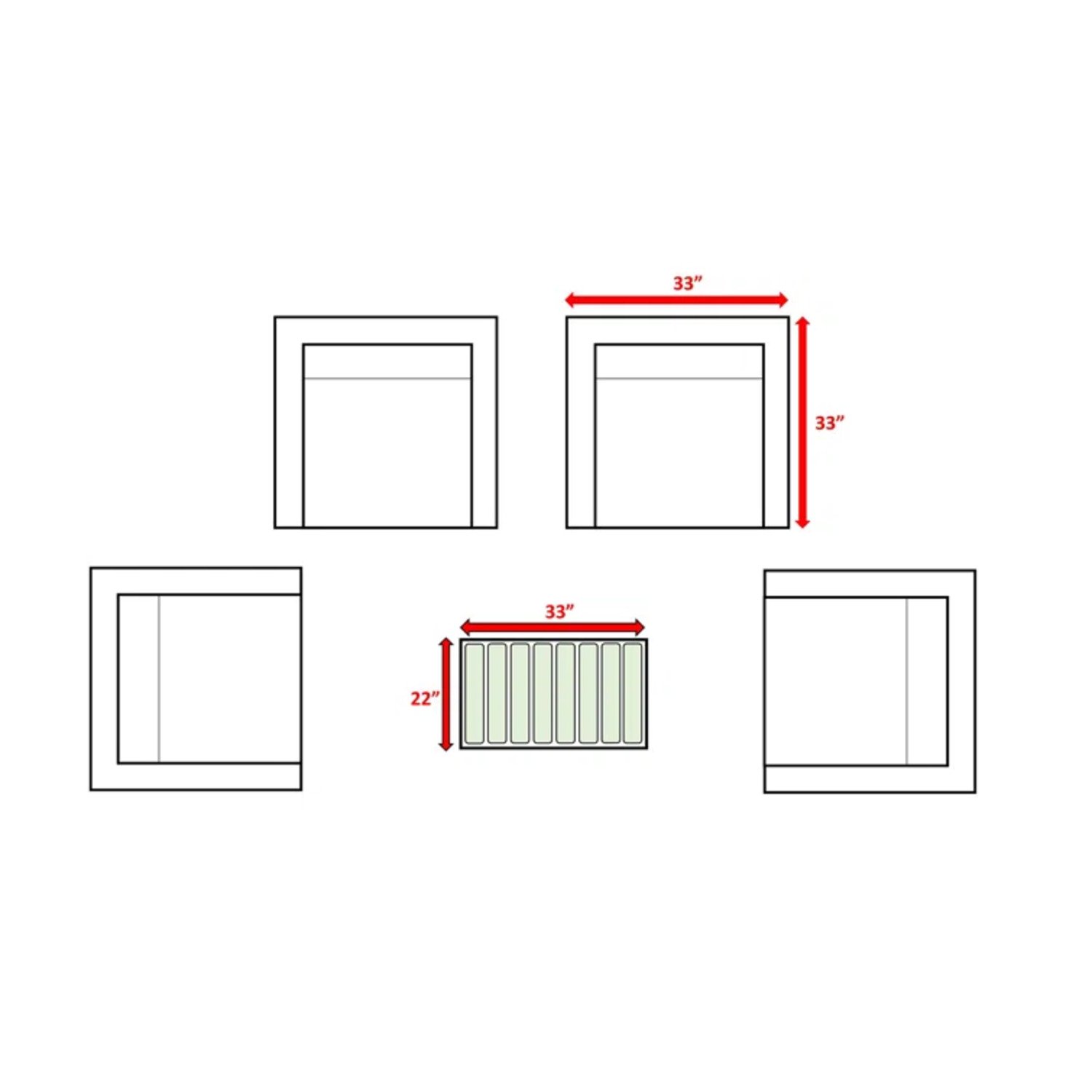 Wicker Sectional Seating Group With Cushions - Gray Mix - Image 4