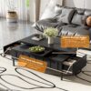Lift Top Coffee Table With 2 Drawers, Multi Functional Adjustable Coffee Table With Hidden Storage Compartment For Living Room - Black - Image 10