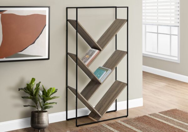 Bookshelf, Bookcase, Etagere, 3 Tier, Office, Contemporary & Modern - Taupe