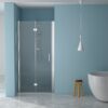 Bi Fold Frameless Shower Door With Tempered Glass,1 / 4" Thickness - Chrome - Image 2