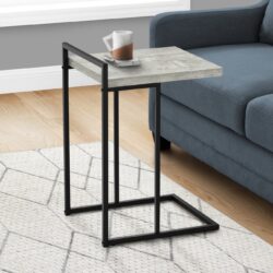 Accent Table, C - Shaped, Modern Convenient Design - Gray