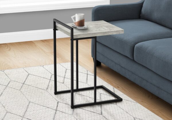 Accent Table, C - Shaped, Modern Convenient Design - Gray
