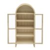 Tall Arched Kitchen Pantry, Modern Farmhouse Wood Kitchen Storage Cabinets, Arched Storage Display Cabinet With Adjustable Shelves, Versatile Cupboard For Kitchen, Dining Room - Natural - Image 12