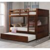 Full Over Full Bunk Bed With Twin Size Trundle - Walnut - Image 8