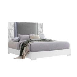 Moon - King Bed With LED Lighting - Marble