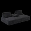 Multifunctional Convertible Sofa Bed With 2 Tumbler Backrests And 2 Pillows, Diy Modern Upholstered Couch - Dark Gray - Image 15