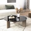 36" Round Tempered Glass Table Top Black Glass 1 / 4" Thick Round Polished Edge - Black - Image 4