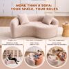 Tai Chi - Curved Dual Depth Loveseat, Full Compression Sponge Sofa - Beige - Image 6