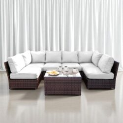 Outdoor Seating Set With Cushions - Espresso