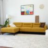 Ella - L Shaped Linen Left Sectional Couch - Yellow - Image 11