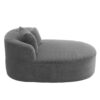 Chaise Lounge Sofa Boneless Couch With Pillows, Sofa Bed - Gray - Image 9