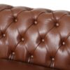Comfy Large Sectional Sofa With Wooden Legs, Retro Style For Living Room - Light Brown - Image 10