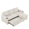 Convertible L Shaped Sofa Couch With Storage, Cup Holders, USB Ports - Beige - Image 18