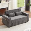 Pull Out Sofa Bed Convertible Couch Loveseat Sofa Modern Sleeper Sofa With Adjustable Backrest For Living Room - Gray - Image 11