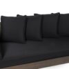 Outdoor Patio Daybed Sofa, 3 Seat Sofa With Foldable Arm 4 Back Pillows - Gray / Black - Image 16