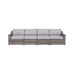4 Piece Sectional Seating Set With Cushions - Gray Mix