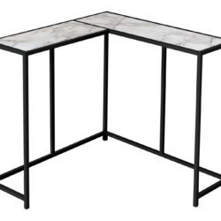 Corner Accent Console Table For Entryway, Contemporary And Modern - White / Black