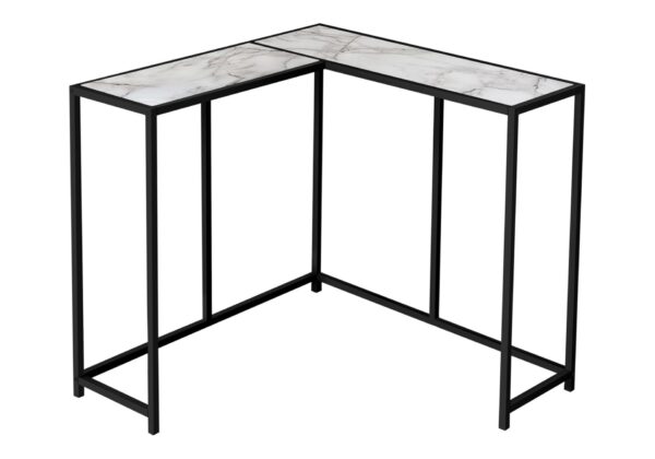 Corner Accent Console Table For Entryway, Contemporary And Modern - White / Black