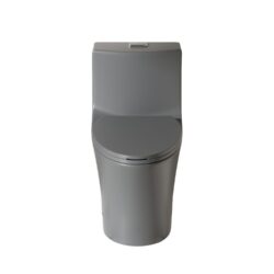 Ceramic 1 Piece Toilet With Tornado Flush And Soft Closing Seat - Light Gray