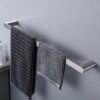 Modern Wall Mounted Bathroom Hardware Set With Robe Hook, Towel Rail, And Tissue Paper Holder - Brushed Nickel - Image 7