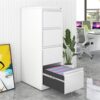 Steel Vertical File Cabinet With Lock, 4 Drawer, Metal Storage For A4 / Legal / Letter Size - White - Image 7