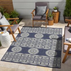 Sunshine - 7'10" X 10'3" Indoor, Outdoor Area Rug - Blue