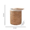 Round Tall Water Hyacinth Woven Wicker Laundry Hamper With Lid For Clothes Canvas Toys And Book Storage With Removable Liner - Natural / Light Brown - Image 3