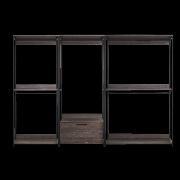 Monica - Wood Walk In Closet System & Modular Design Melamine - Rustic