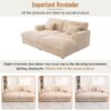 Upholstered Oversized Double Chaise Lounge Sofa With USB Ports And Cup Holders - Champagne - Image 8
