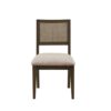 Armless Dining Chair With Cane Back Fabric (Set of 2) - Brown - Image 4