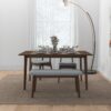 Carlos-Upholstered Solid Wood Bench - Gray - Image 10