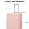 Set 3 Pieces 20" / 24" / 28" Abs Spinner Wheel Luggage, Matching Color, With Combination Lock - Pink - Image 9